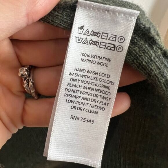 Cynthia Rowley Women's Medium Green Extra Fine Merino Wool Open Front Cardigan - Picture 7 of 10